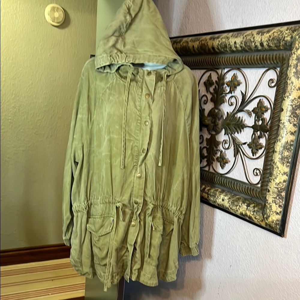 Jane & Delancey EUC Jacket Olive Green Hooded Women's Sz 3X
